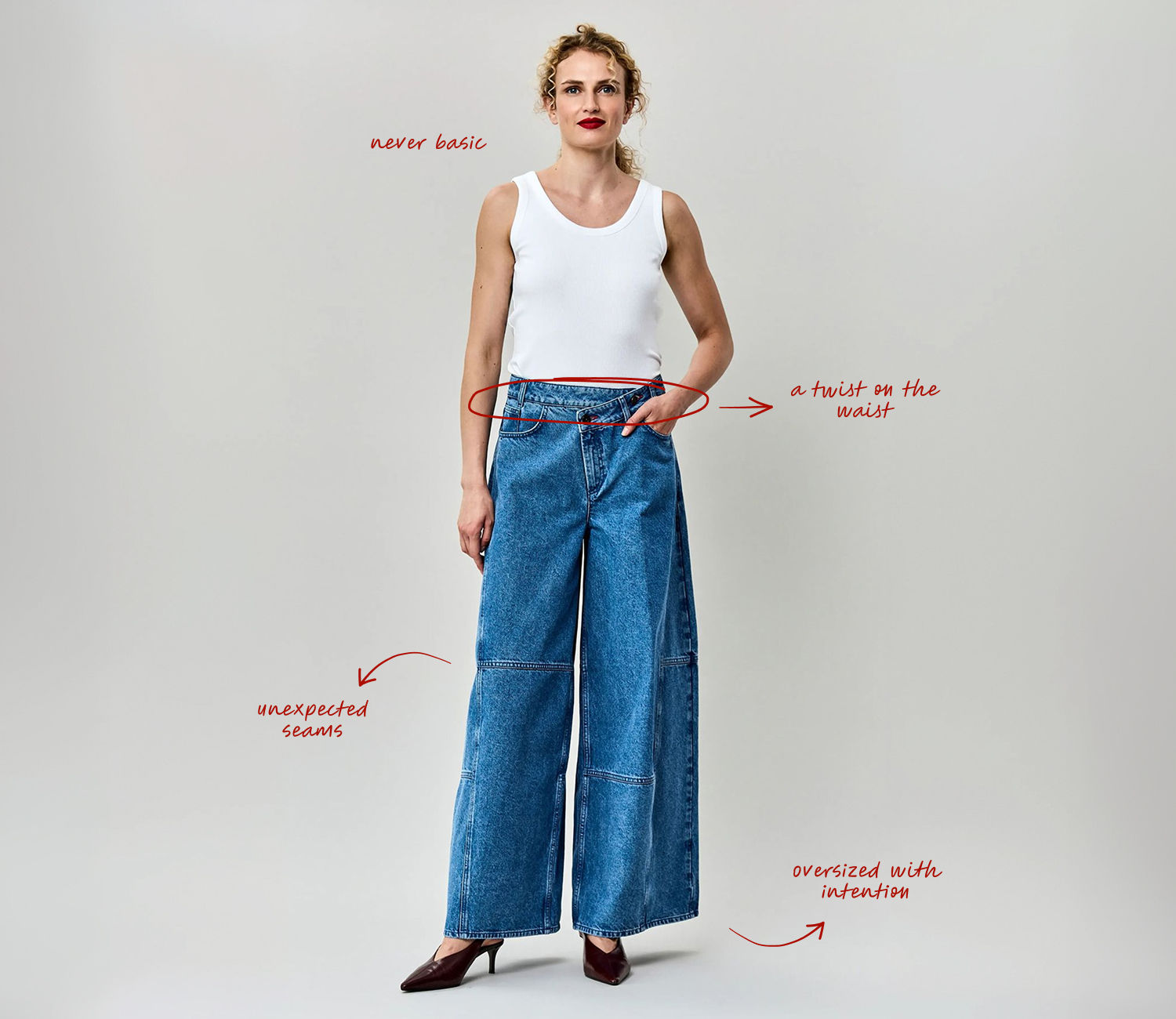 The Edge wide leg jeans uit de HNST by CKS collectie
